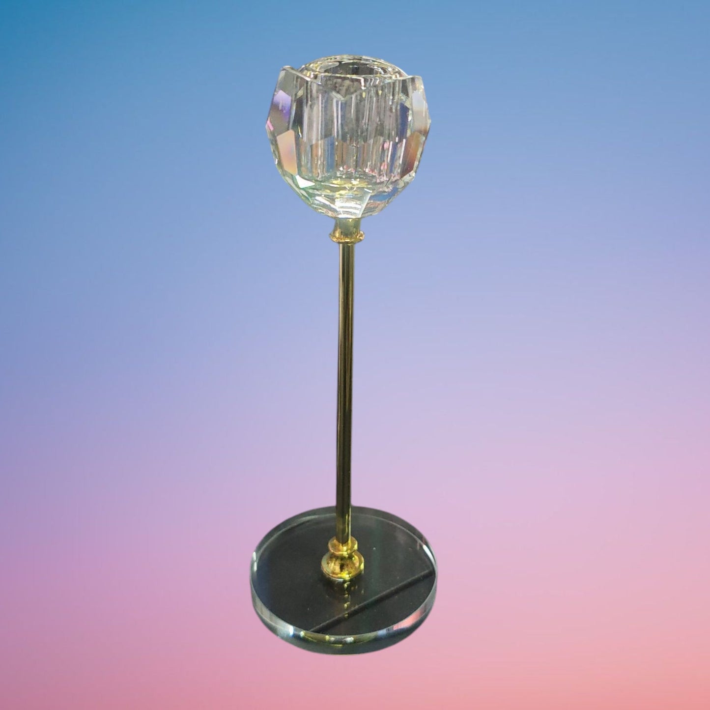 CANDELABRO ROSA CRISTAL