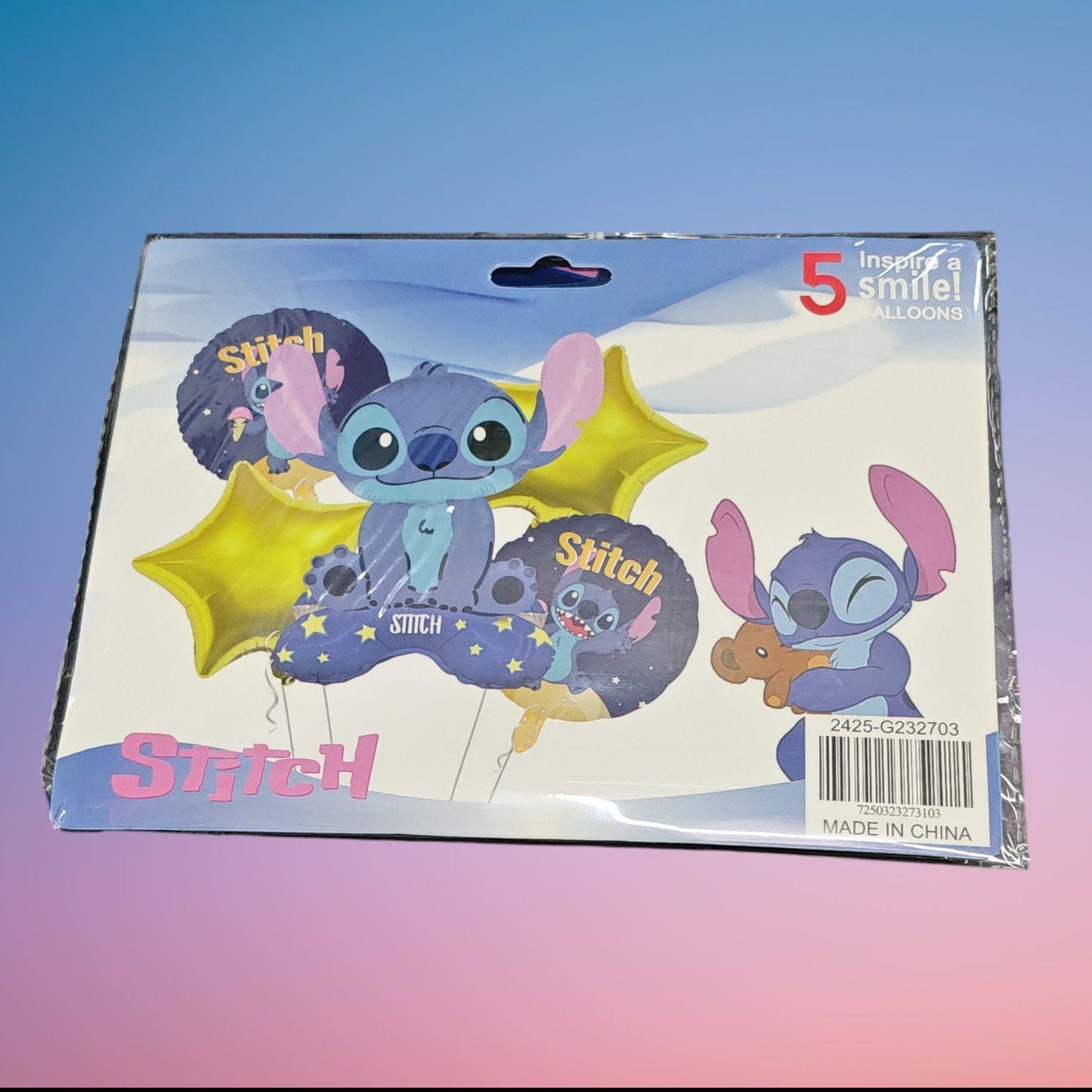 JUEGO GLOBO STITCH 5PCS B