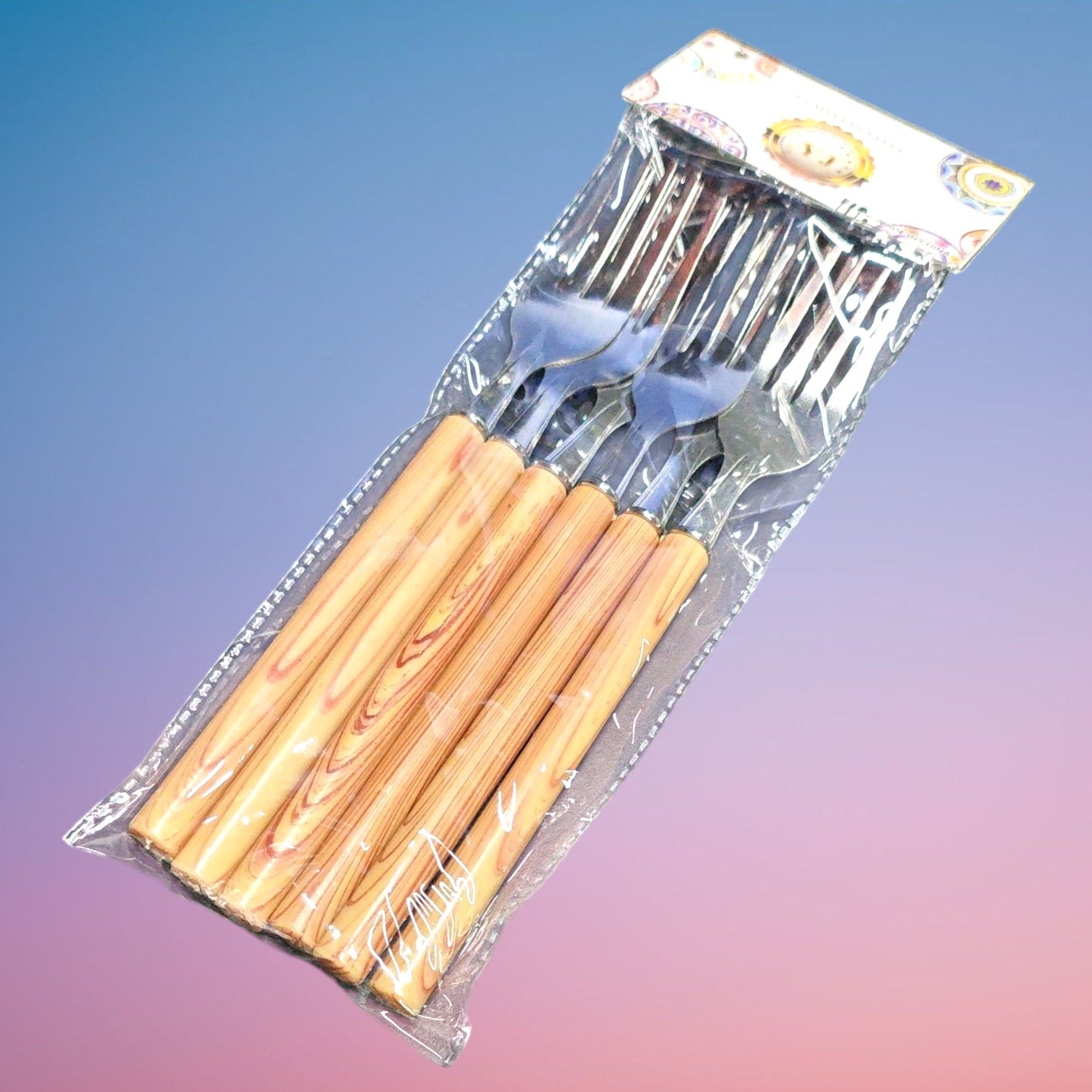 TENEDOR MAGO COLOR MADERA 6PCS