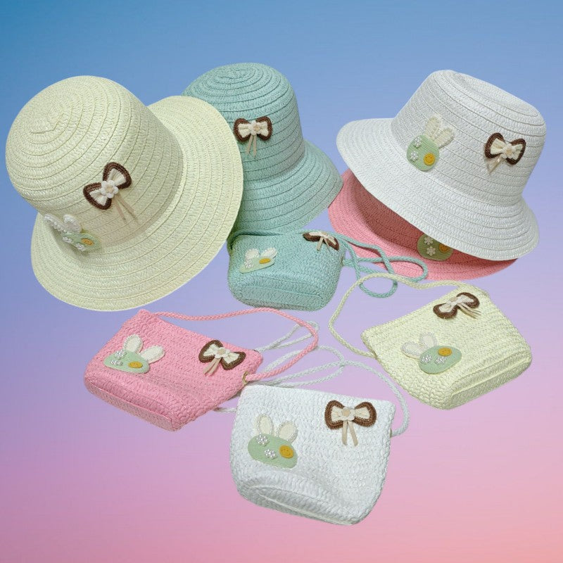 SOMBRERO+BOLSO NINO CONEJO LAZO