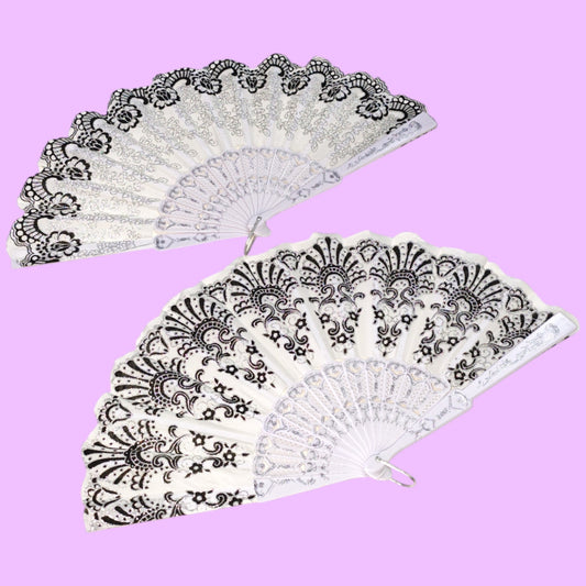 ABANICO MANO PLATIADO