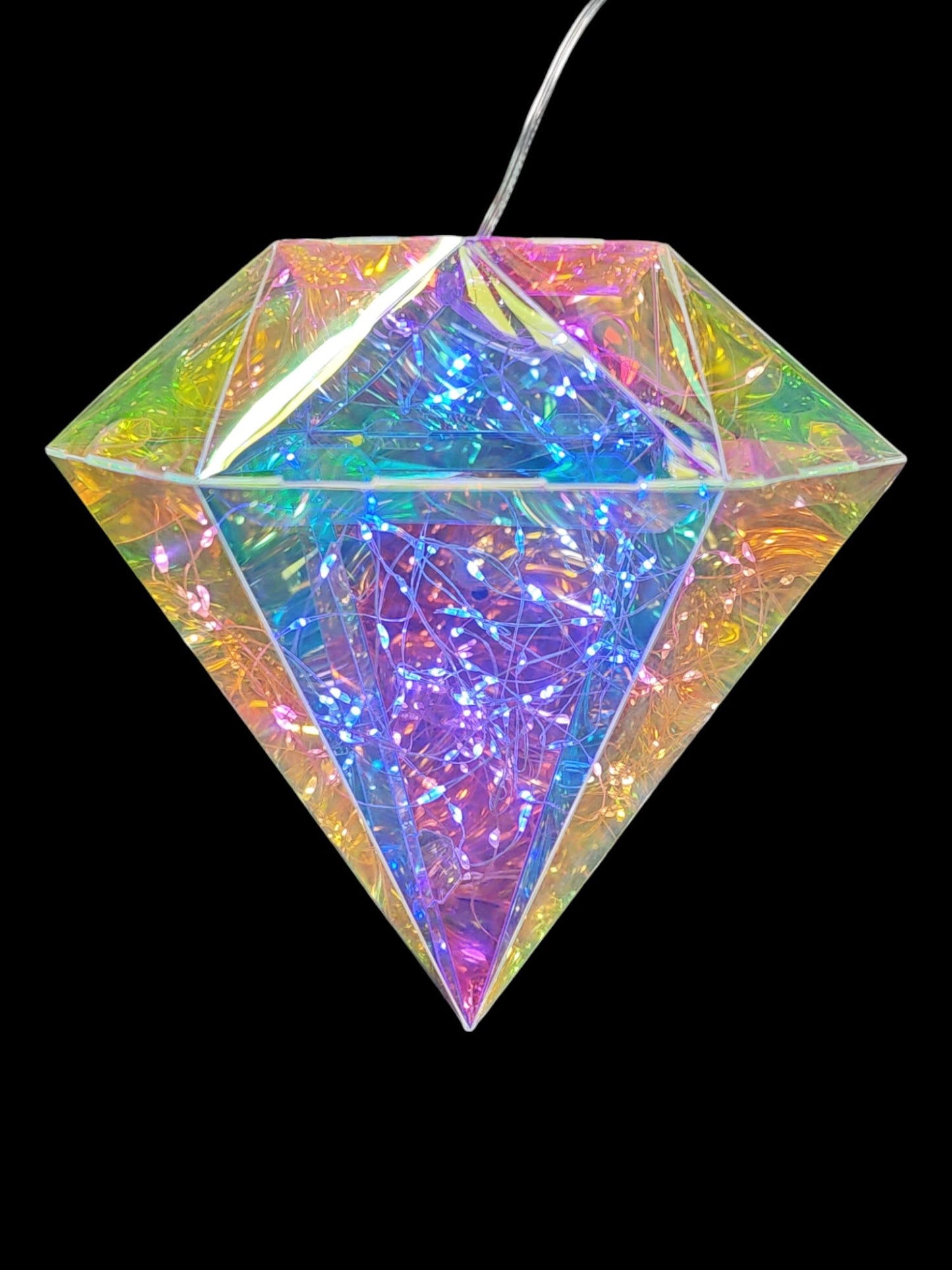 LAMPARA DIAMANTE 20CM TRANSPARENTE