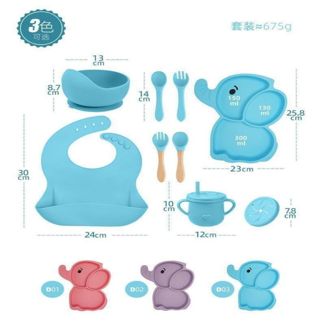 SET VAJILLA PARA BEBE SILICONA 11PCS