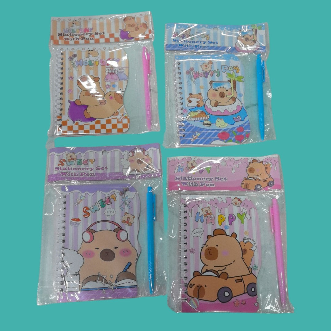 DIARIO RESORTE CON LAPICERO CAPIBARA