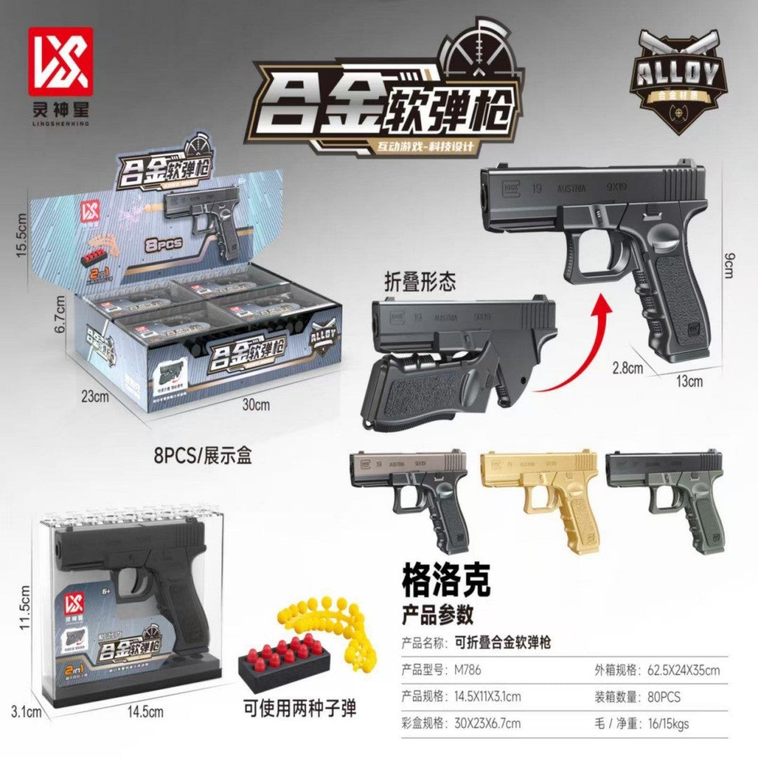 PISTOLA PLEGABLE METAL CLOCK