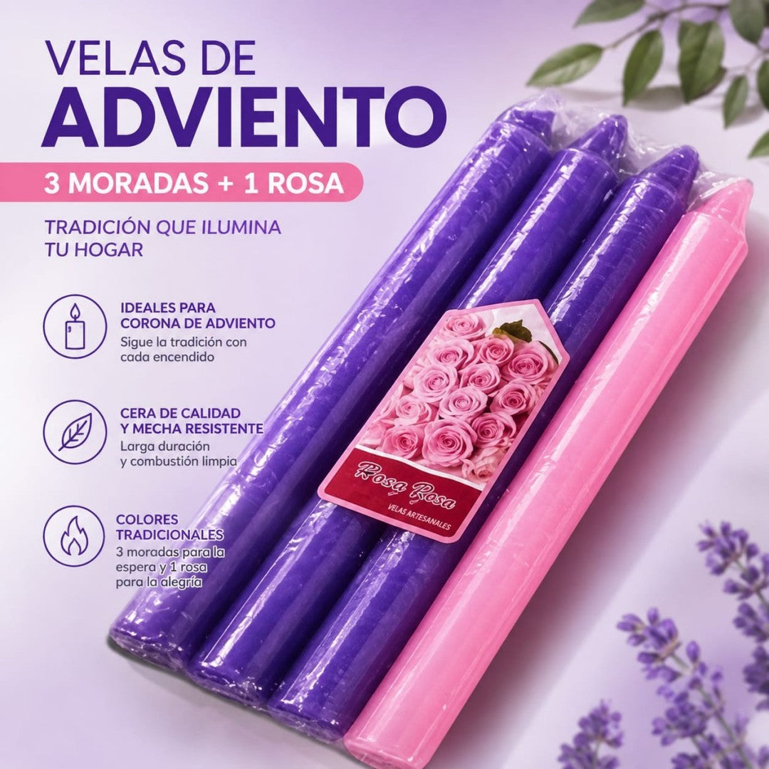 SET DE VELAS DE ADVIENTO 4 PCS