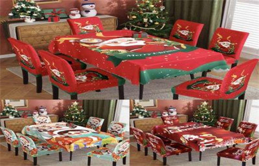 6 FORRO SILLA+MANTEL 150*220 NAVIDAD