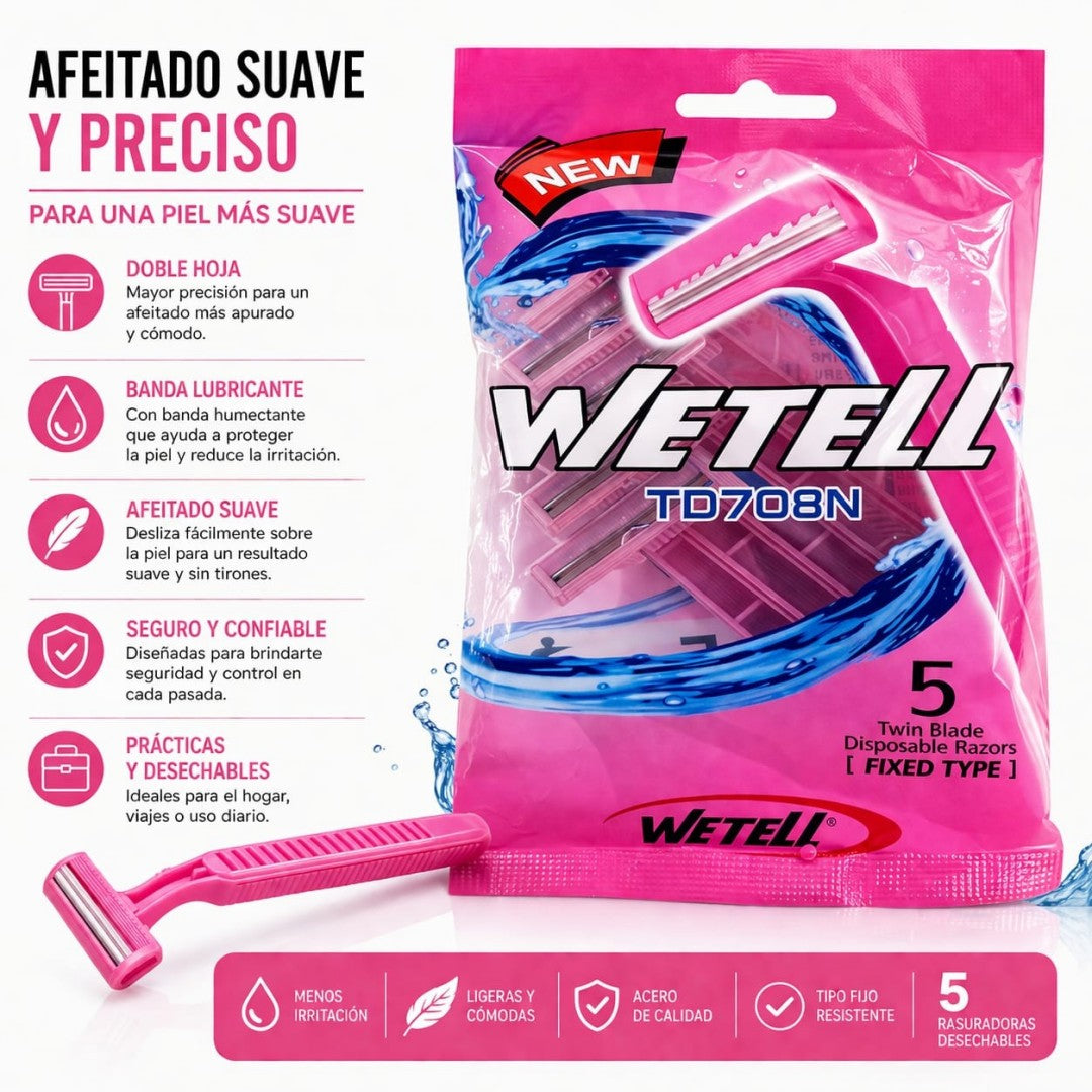 PRESTOBARBA ROSADA BOLSA WT708