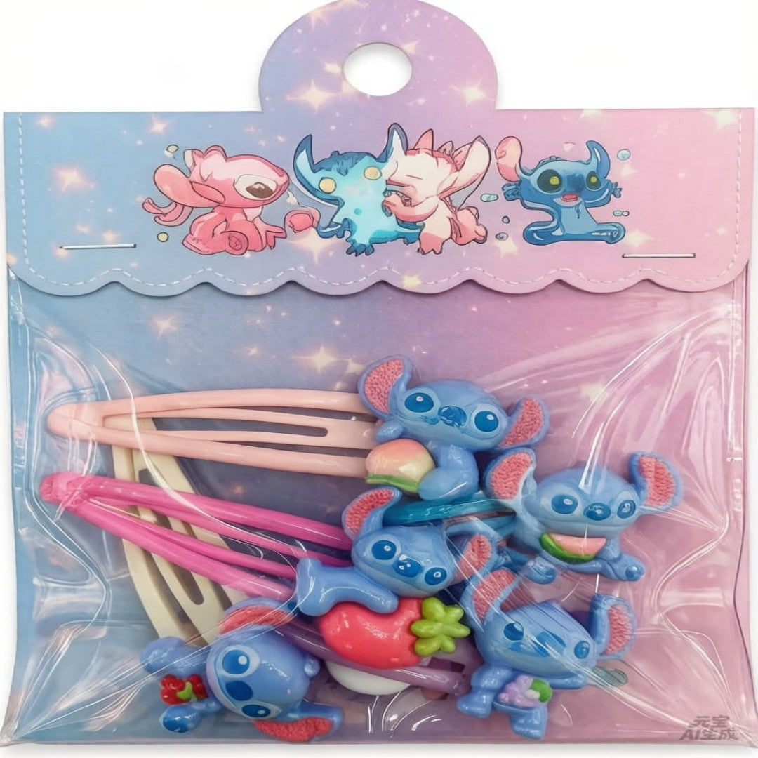 SET PRENSA PARA CABELLO STITCH 5PCS BOLSA