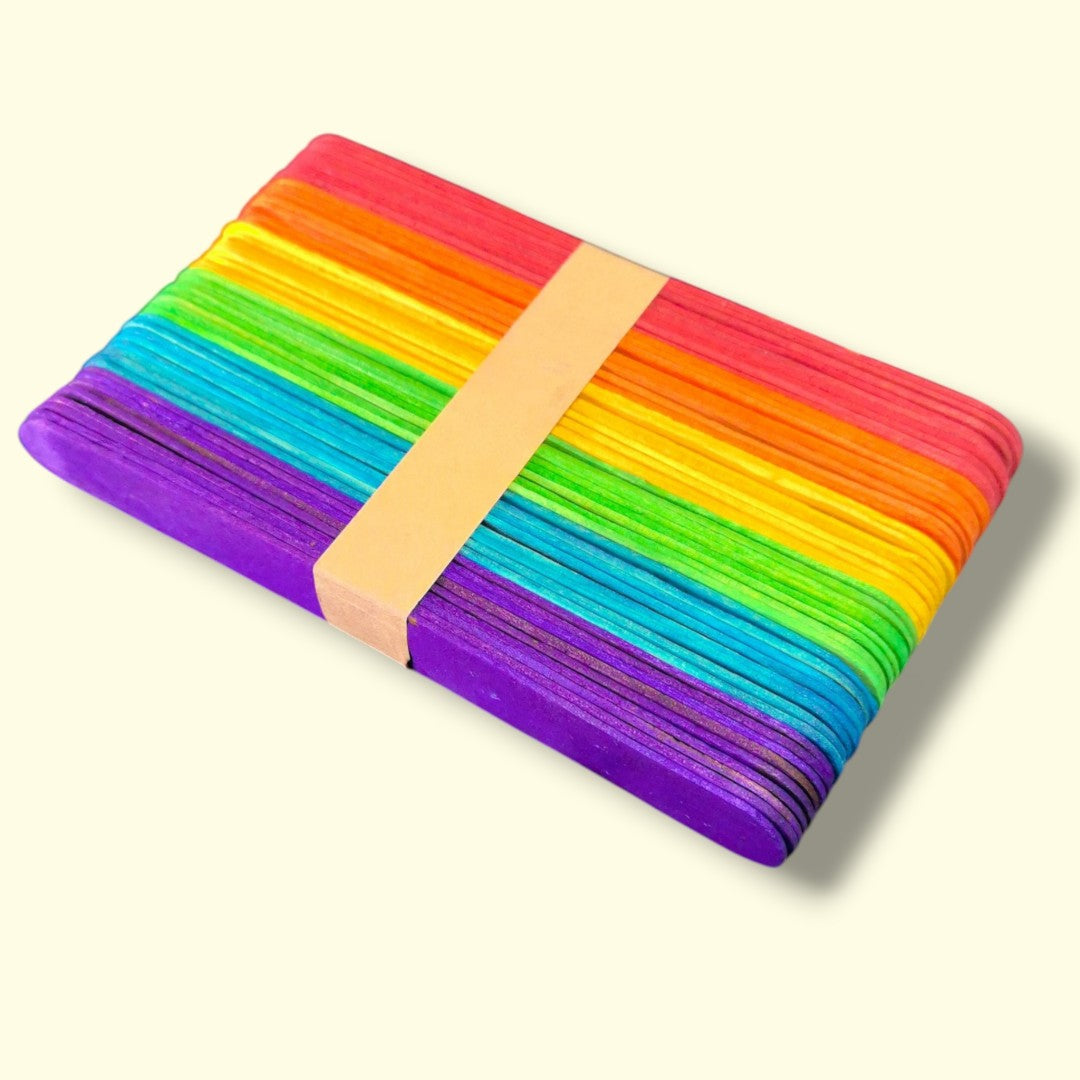 PALETAS MADERA DE COLOR 50PCS 150