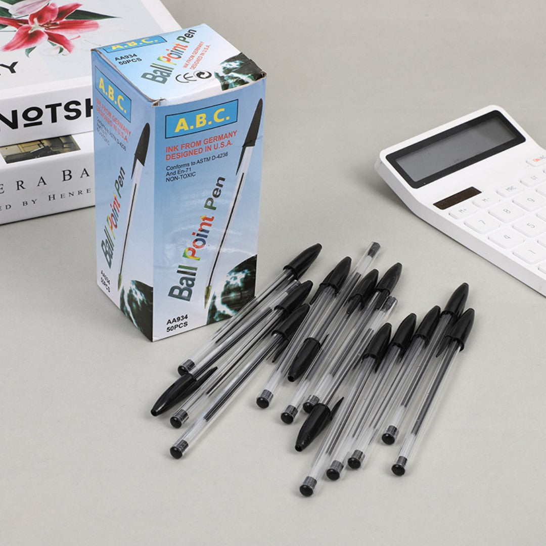 BOLIGRAFO ABC NEGRO 50PCS AA934