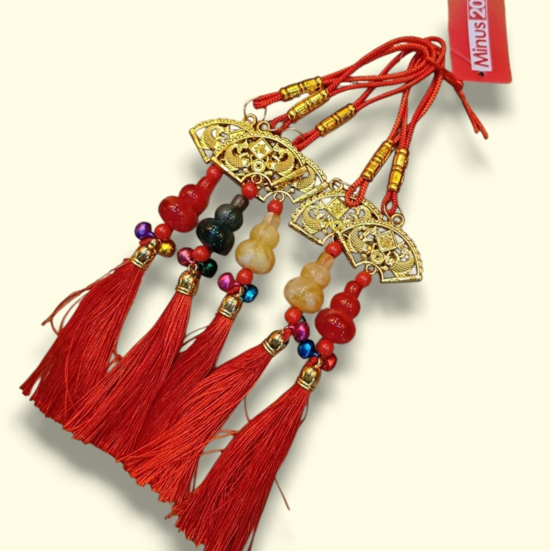 COLGANTE CHINO BUENA SUERTE ABANICO 25CM