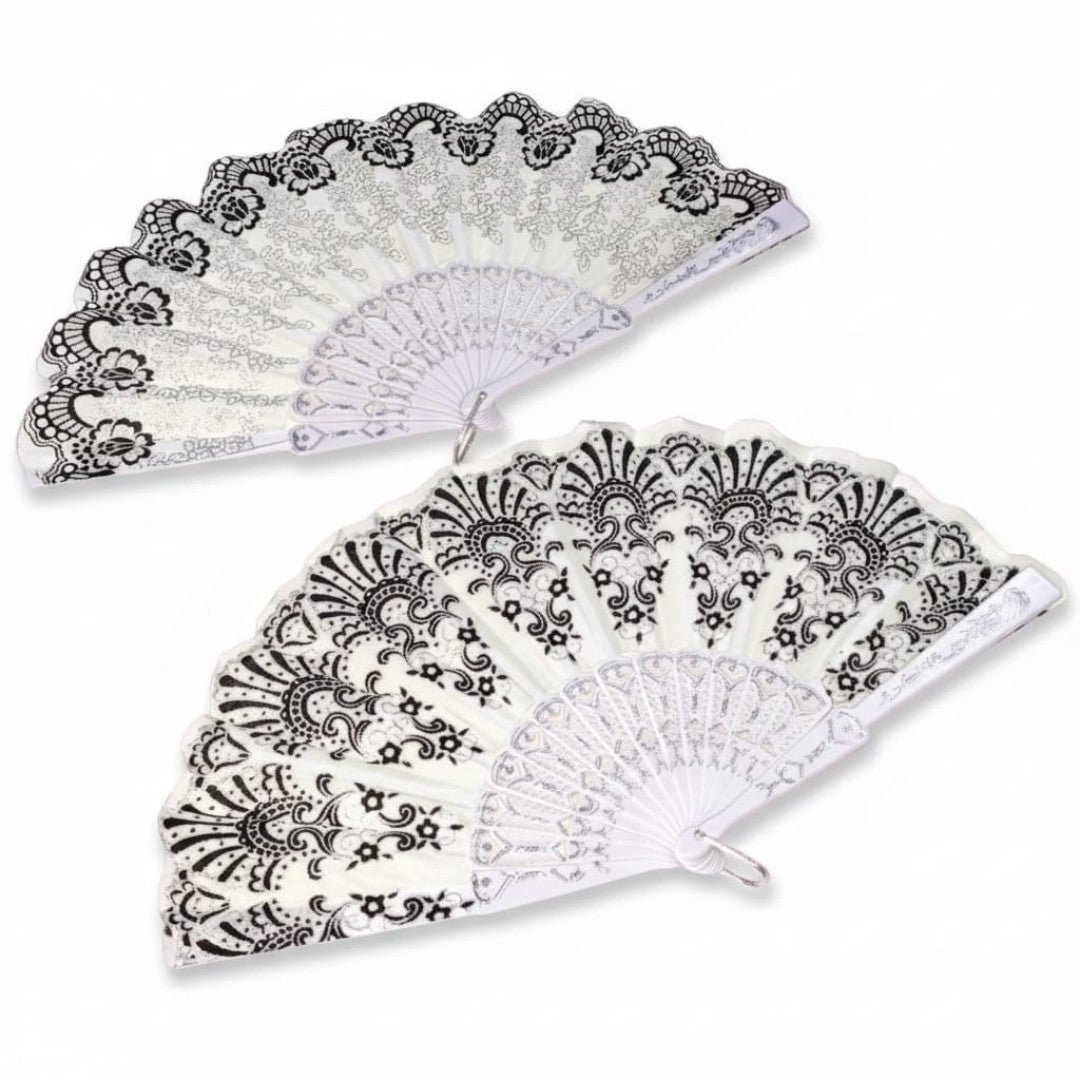 ABANICO MANO PLATIADO