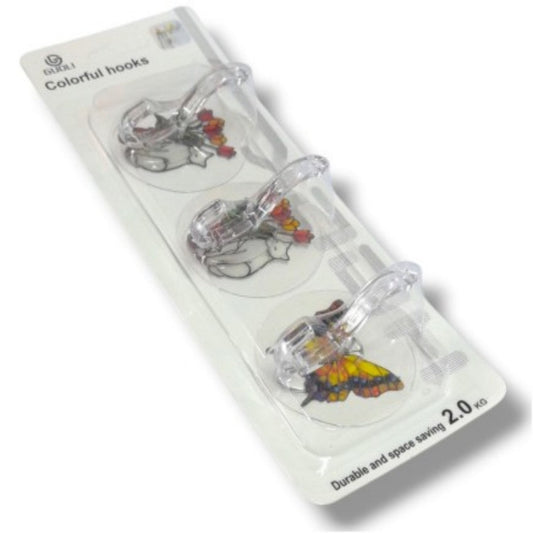 SET GANCHO VENTOSA FLOR 3PCS W19