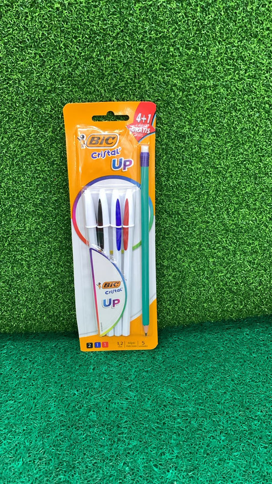 BOLIGRAFO UP 1.2+1LAPIZ GRATIS COLOR SURTIDO BL 4UDS