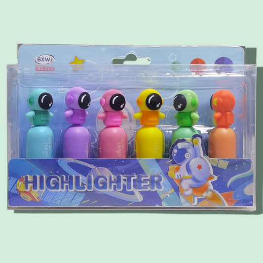 RESALTADOR ASTRONAUTA 6PCS BOLSA BY-532