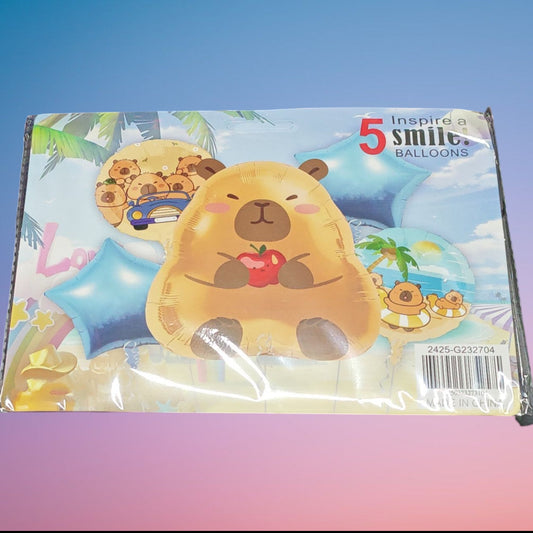 JUEGO GLOBO CAPIBARA 5PCS