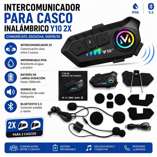 INTERCOMUNICADOR BLUETOOTH PARA CASCO Y10-2X