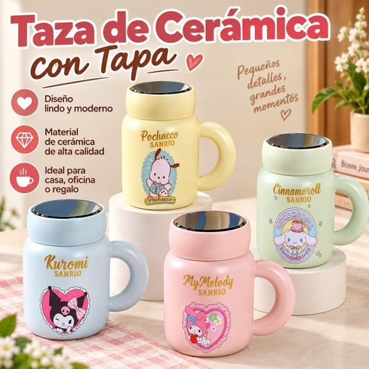JARRA CERAMICA C\TAPA ESPEJO SANRIO