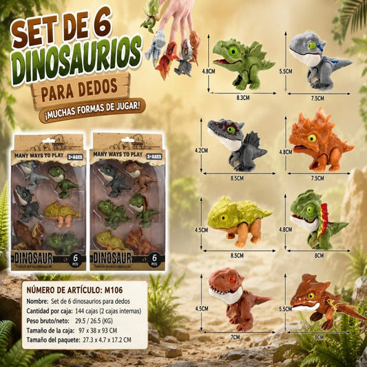 SET DINOSAURIO DEDO 6PCS M106
