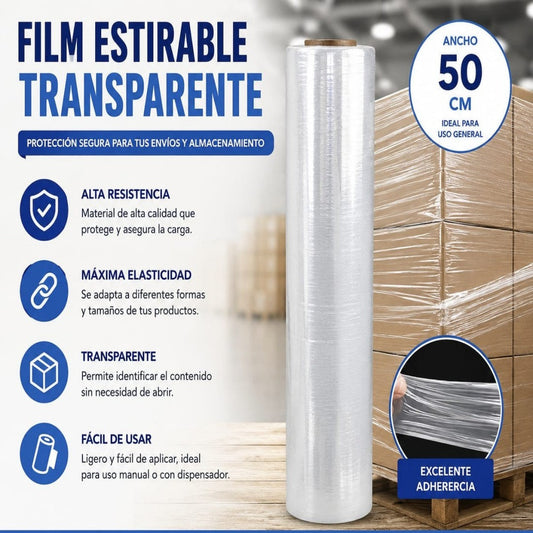ROLLO DE FILM STRETCH TRANSPARENTE