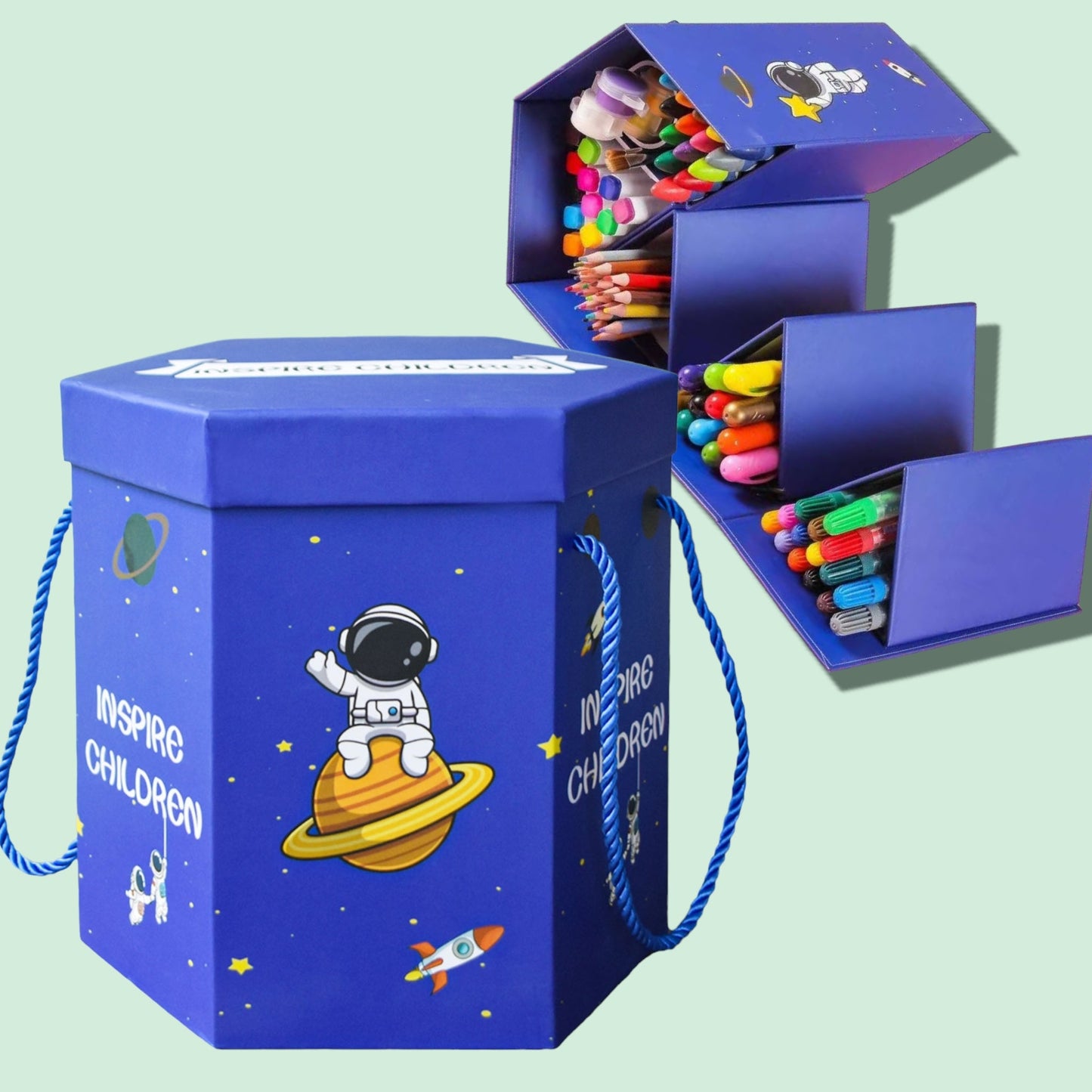 SET DE ARTES 113PCS CAJITA AZUL