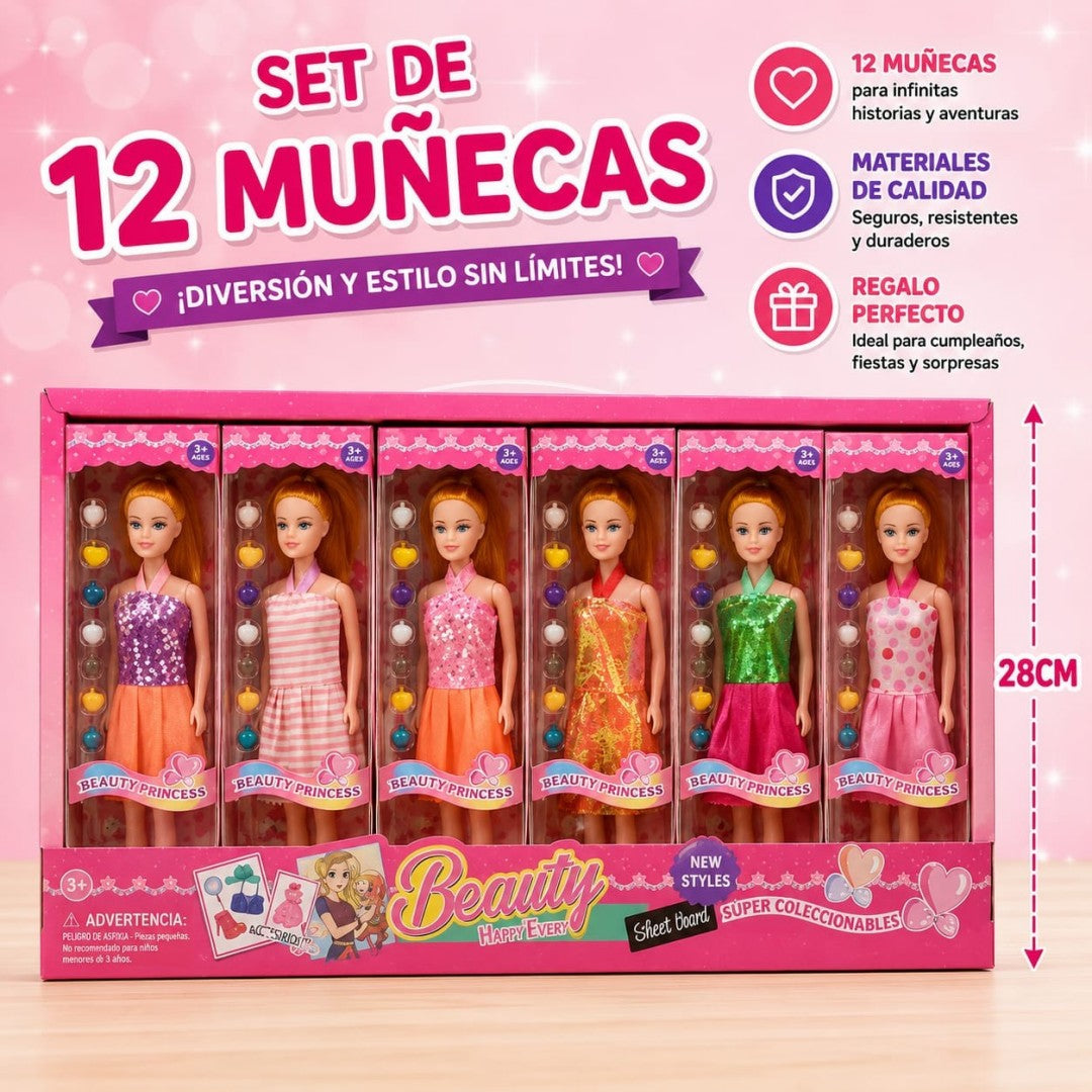 MUNECA BARBIE 11PULG 12PCS 192B