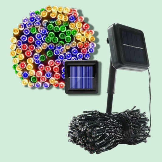 LUZ SOLAR LED 200L 20M+2M COLOR