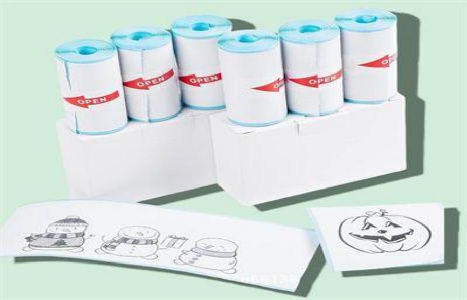 PAPEL STICKER ROLLO P/ MINI IMPRESORA precio por unidad