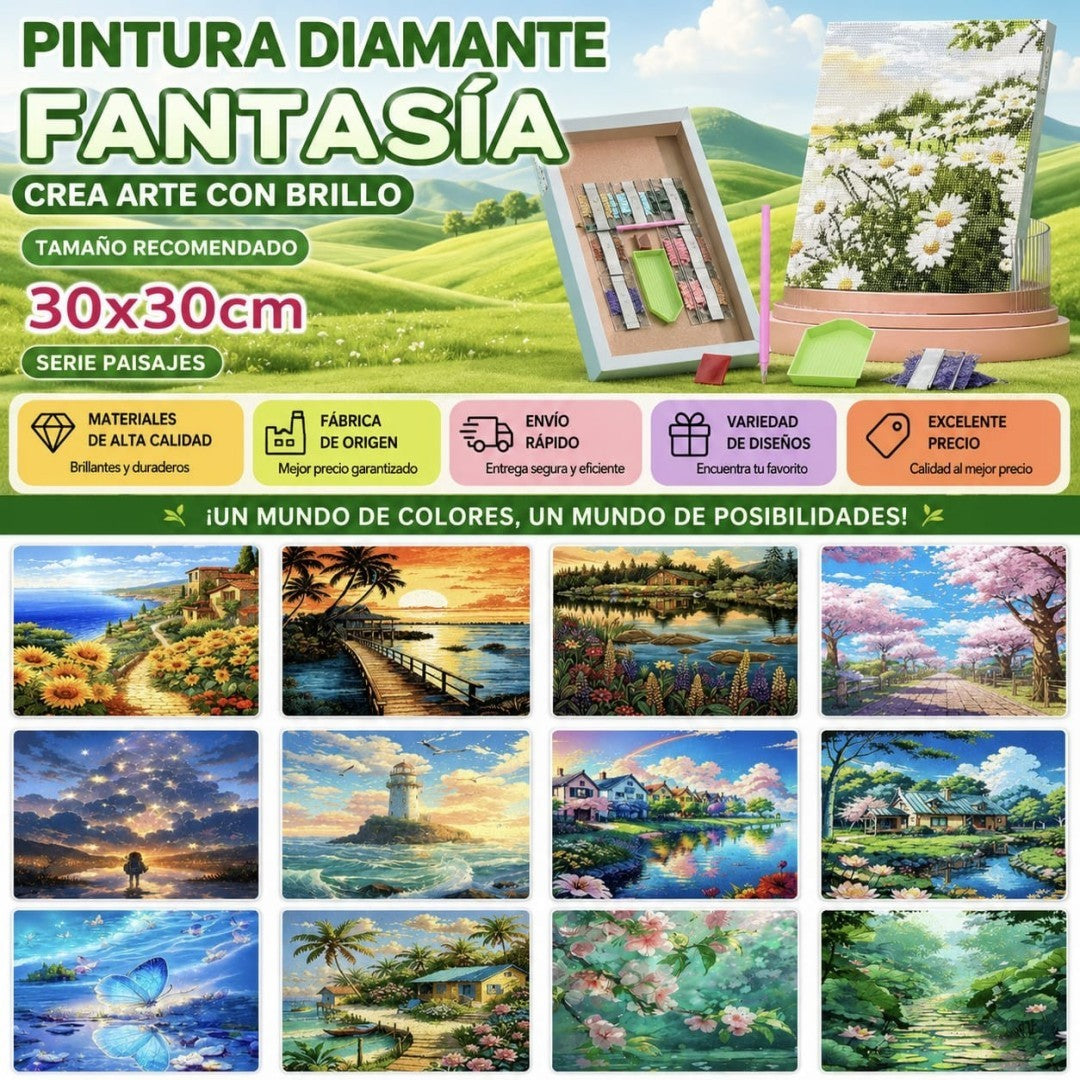 CUADRO DIAMANTE 30*30 B
