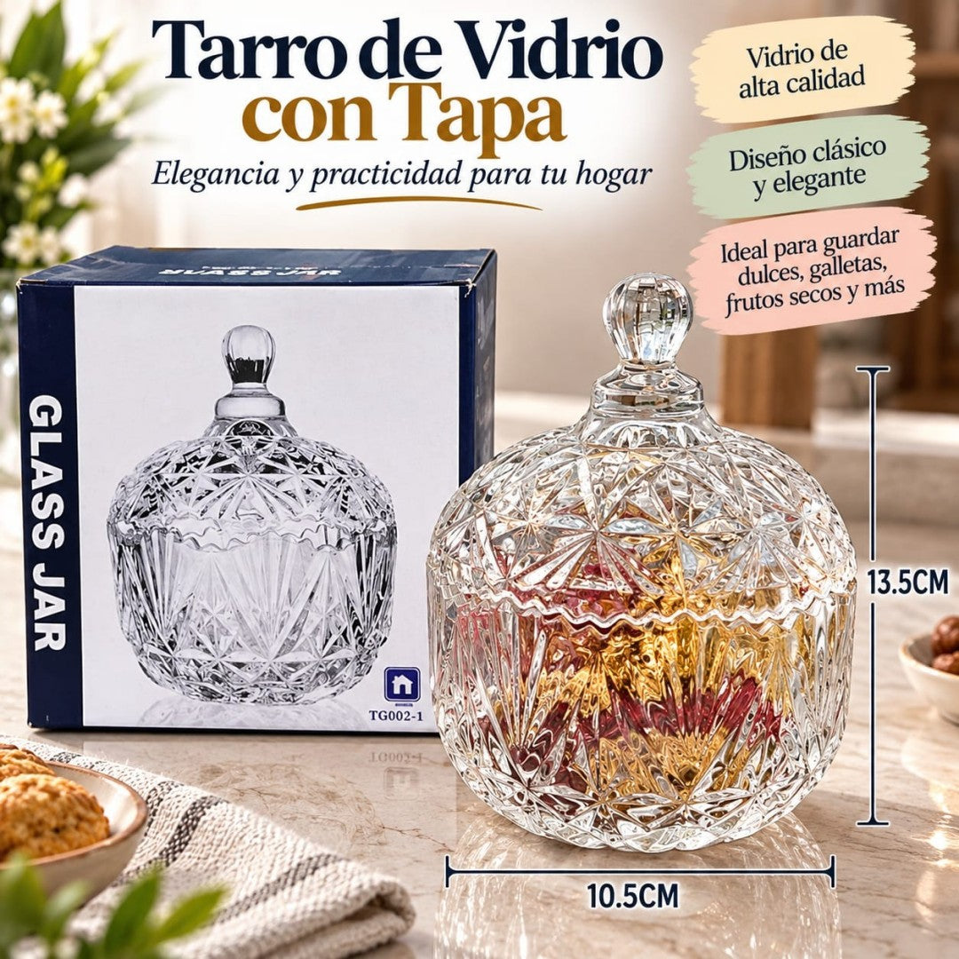 FRASCO DE VIDRIO CON TAPA 10.5CM*13.5CM LY-TG002-2