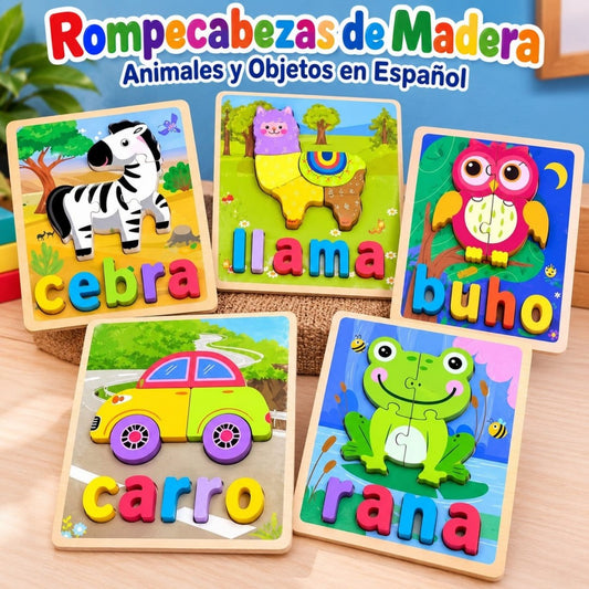 ROMPECABEZAS MADERA APRENDIZAJE ESPANOL