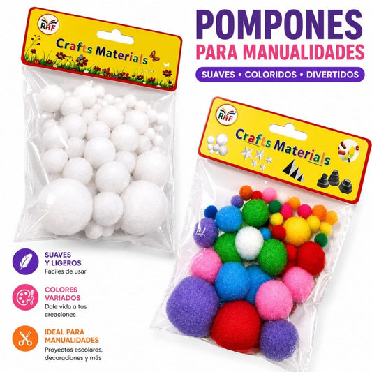 BOLA PELUDA BOLSA BLANCO COLOR