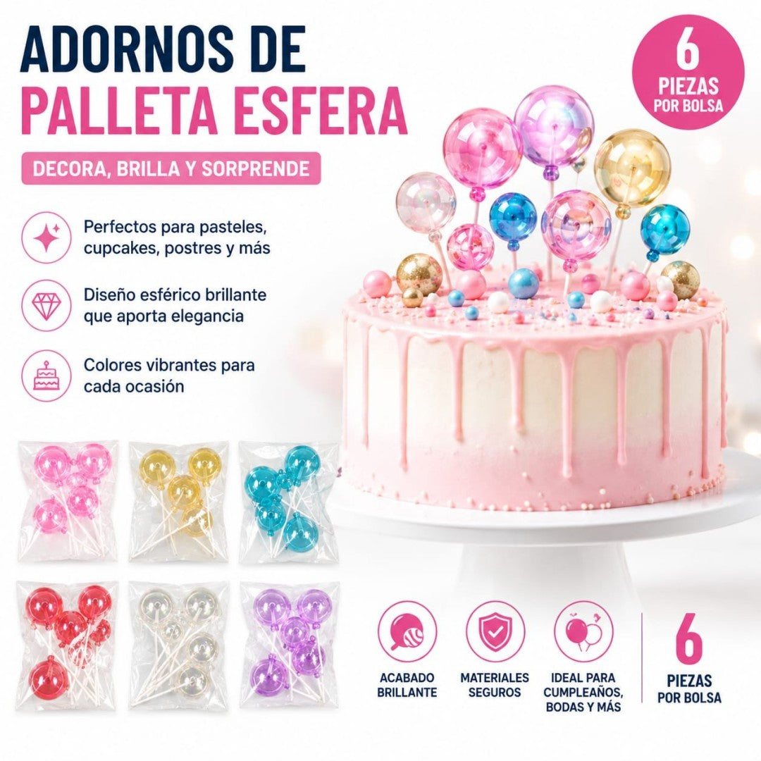 BOLA PARA QUEQUE COLOR 6PCS