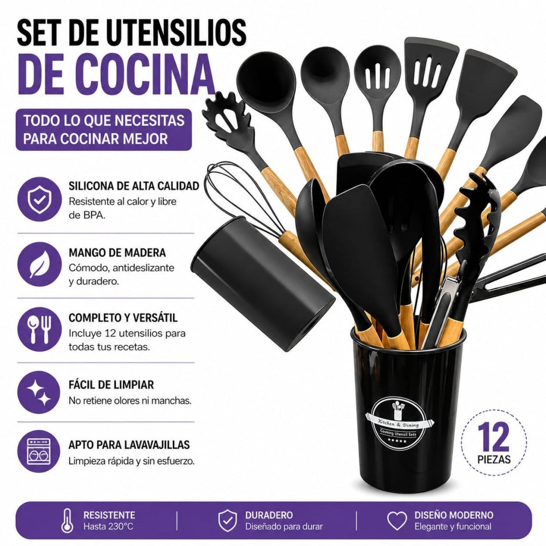 SET DE UTENSILIOS COCINA SILICONA 12PCS 27264-528
