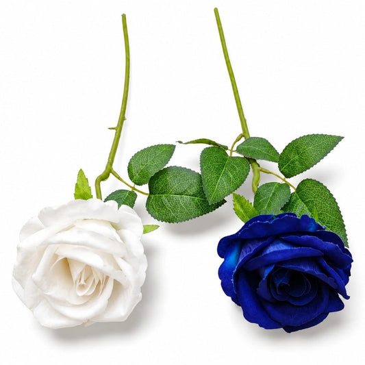 ROSA 1 RAMO AZUL Y BLANCA