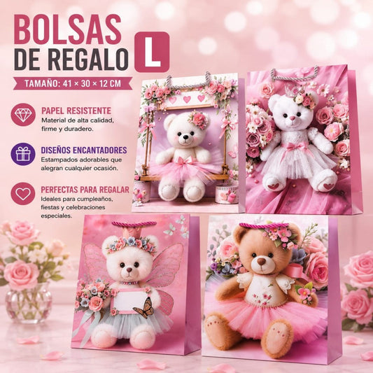 BOLSA REGALO OSO L 41*30*12CM