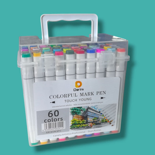 MARCADORES 2 PUNTA 60 COLOR CAJA PVC