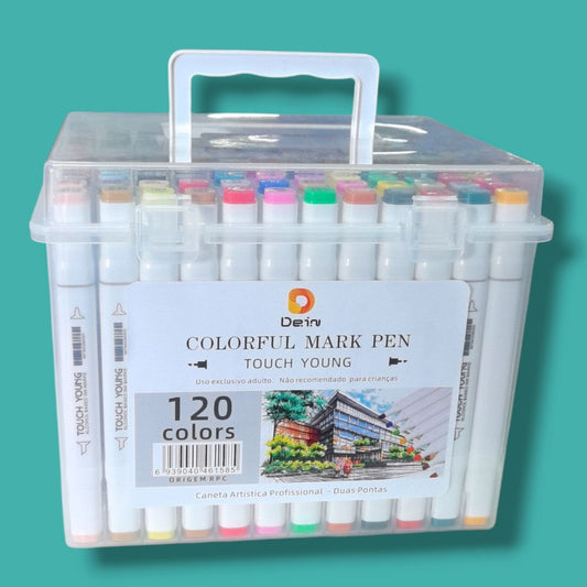 MARCADORES 2 PUNTA 120 COLOR CAJA PVC