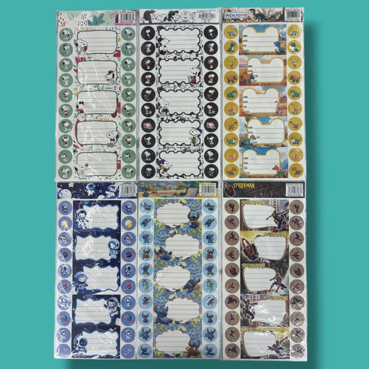 STICKER NOMBRE P\ LIBRO PERSONAJE BSD-520