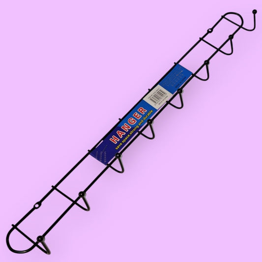 PERCHERO METAL 8 GANCHOS NEGRO