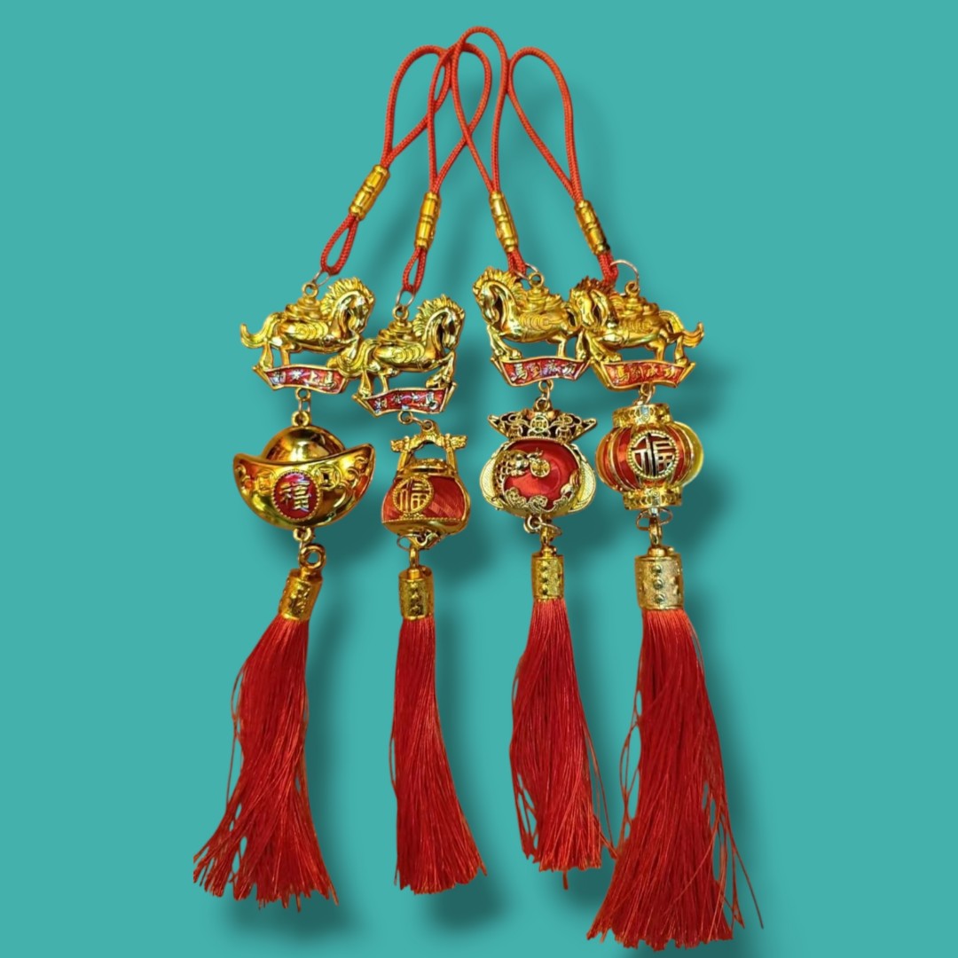 COLGANTE CHINO BUENA SUERTE CABALLO 35CM