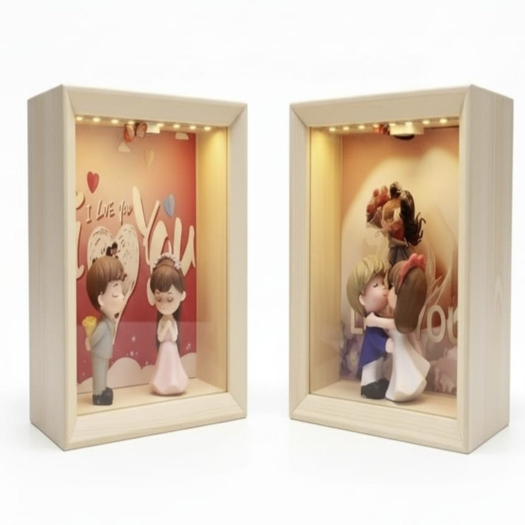 ADORNO AMOR MARCO DE MADERA CON LUZ BT1261.57