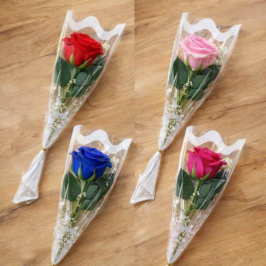 ROSA CON BOLSA REGALO PVC