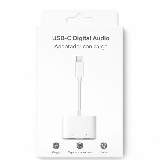 ADAPTADOR USB-C 2EN1 AUDIO Y CARGA