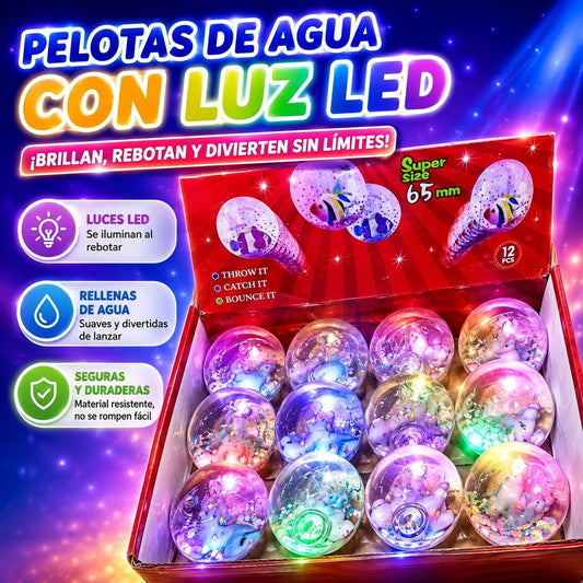 BOLAS AGUA LUZ UNICORNIO 6.5CM