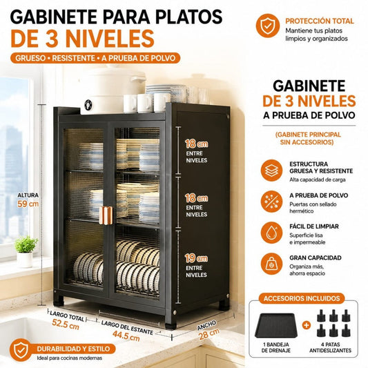 MUEBLE ESCURRIDOR PARA PLATOS 44.5*59*28CM