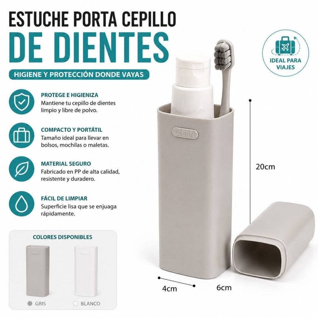 PORTACEPILLO DE DIENTES DE VIAJE