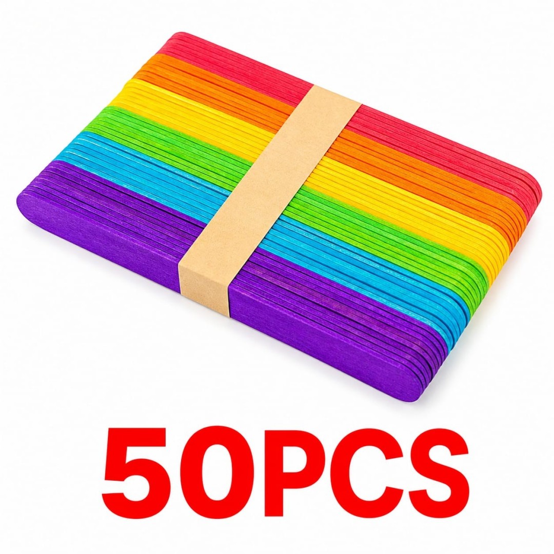 PALETAS MADERA DE COLOR 50PCS 150