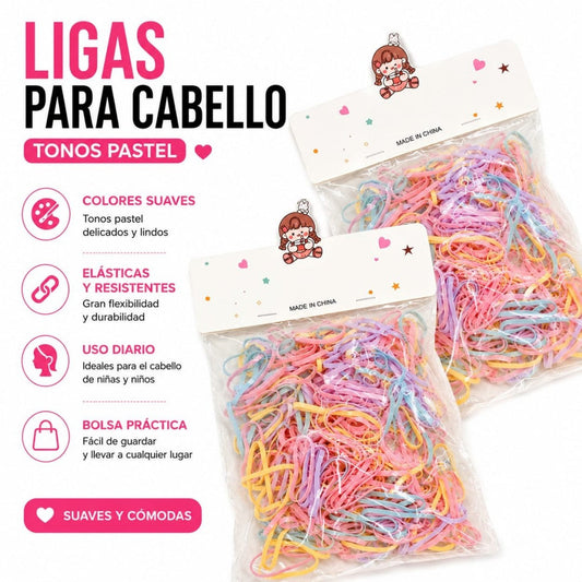 LIGAS PARA CABELLO BOLSA COLOR
